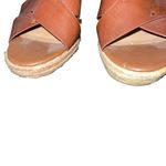 Merona  Women’s Wedge Slide On Sandal Size 11 Brown  4.5” Wedge Man Made Upper Photo 2