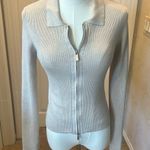 Hippie Rose  Light Gray Ribbed Cardigan Photo 0