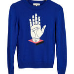 Opening Ceremony  Sweater Blue Wool Hand Womens XS Flaw Photo 0