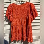 Hailey & Co. Small oversized blouse. Floral and ruffles. Rust/burnt orange color Photo 2
