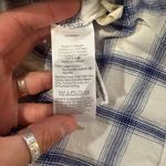 Madewell Flannel Crop Boxy Long Sleeve Shirt Windowpane Women's Small Collared Photo 3