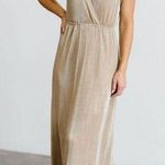 Baltic Born  Athena Pleated Maxi Dress In Gold Photo 0