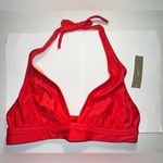 J.Crew  Bikini Halter Top Tie Back Size S Red Bright‎ Cerise Swimsuit Beach Swim Photo 1