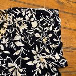Anthropologie  Black White Gold Floral Tiered Ruffle V Neck Dress Size S Photo 6