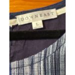 Downeast Size L Blue Plaid Shift Dress with Pockets Casual Comfy 100% cotton Photo 3