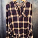 Navy and Red Plaid Tunic Blue Size XL Photo 0