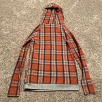 Plaid Orange and Gray Women's Hoodie Size XS Photo 1