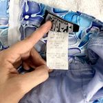 Vintage City Triangles Blue Floral Hawaiian Y2K 90s Coconut Girl Halter Dress 10 Photo 5