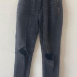 American Eagle Black Distressed Mom Jeans Size 0 Photo 4