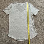 Athleta  Breezy gray & white striped knit short sleeve top size S Photo 9
