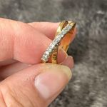 Vintage 18k GF Ring with CZ Stones Size 8.5 Gold Photo 2