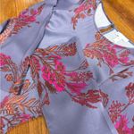 Leith  Lavender Floral Satin Shift Dress Size Large, Purple Pink Floral Dress Photo 8