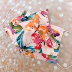 Baby Pink Multicolor Glitter Butterflies Face Mask Photo 3