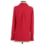 BCBGMAXAZRIA Y2K Red/Pink Jaclyn Surplice High Low Blouse Size XXS Photo 2