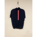Lisa Todd Sweater Womens XS Navy Blue Short Sleeve Cotton Cashmere Pullover Top Photo 4