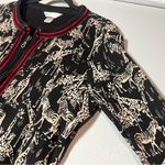 Christopher & Banks  Cardigan Full Zip Half 1/2 Sleeve Giraffe Zebra Size Medium Photo 3