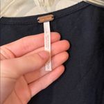 Free People  black v-neck soft light denim top with bubble sleeves Photo 7