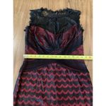 Tadashi Shoji  mix bodice Lace black Red mini sleeveless sheath Cocktail Dress 6 Photo 5