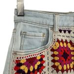 NWT Kohl's SO Juniors Crochet Granny Square High Waisted Denim Shorts Size 3 26" Red Photo 2