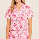 Coquette Pink Bow Pajamas Womens Medium Boxers Set PJS Sleep Lounge Photo 0