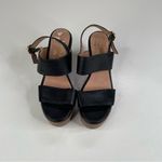 Seychelles  Block Heel Black Leather Sandals Size 6.5 Photo 1