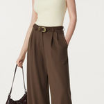 Brand New OGL Women's Size Small Brown Wide Leg High Waisted Pants Trousers Photo 0
