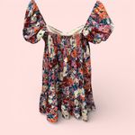 VICI Cute floral linen blend puff sleeve babydoll off the shoulder mini dress Photo 2