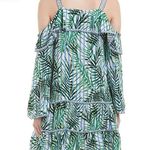 Red Carter Palm Party Swim Cover Mini Dress Tropical Hawaiian Aloha Vacation Photo 3