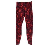 Athleta  Rainier Printed Tight Frozen Floral Warm Leggings XS Red Black 7/8 EUC Photo 1