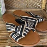 Universal Threads Rylie Knotted Tie Slide Neutral Tan Black White Boho Sandals Photo 0