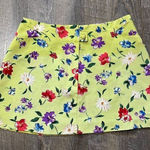 Vintage 90s Tropical Floral Mini Micro Skirt Womens Size XS Green Photo 0