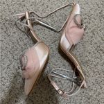 EGO - Elegant Pink Satin Heels with Crystal Bow Photo 2