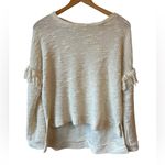 Maven West Revolve  Drop Shoulder Fringe Sweater in Cream Photo 1