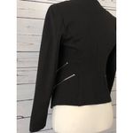 Love Tree Blazer size Small Black Suit Jacket Womens Zippers Rayon Motorcycle Photo 6