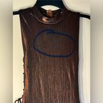 Revolve NWT Superdown Theresa Lace-Up Dress Bronze Metallic, size XS Photo 7