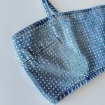 ZARA Denim Crop Top Womens Large Rhinestones Bling Festival Glam Punk Rock Party Photo 4