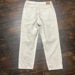 American Eagle  cream distressed size 4 short Mom straight jeans Photo 2