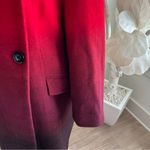 Worthington  Red Ombré Wool Blend Funnel Neck Pea Double-Breasted Coat Photo 7