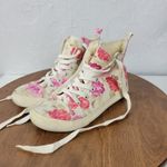 Aeropostale  Women's‎ Sneakers 7 Multi Floral Print Canvas High Round Toe Lace Up Photo 5