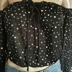 Honey Punch metallic star print off shoulder crop top Photo 6
