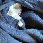 Sandro  Paris Hooded Sweatshirt With Velvet Insert In Blue Size Small Photo 8