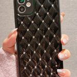iPhone 11 black quilted case with rhinestones Photo 1