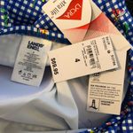 Lands' End Chlorine Resist High Neck UPF 50 Modest Tankini Top Blue Checker 4 Photo 2