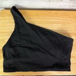 Madewell Ribbed One-Shoulder Longline Bikini Top Black Size Small Photo 5