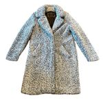 Lucky Brand  Grey Teddy Sherpa faux fur Long Peacoat jacket M Photo 0