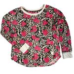 Betsey Johnson leopard & roses lightweight pullover sweater, EUC size S Photo 1