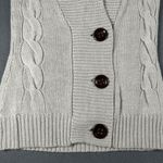 Merona M Cable Knit Sleeveless Cardigan Shawl Collar Button Front Light Gray Photo 3