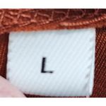 Womens Long Sleeve Cowl Neck Top Burnt Orange Solid Relaxed Fit Size L Brown Size L Photo 2