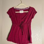 Aeropostale Y2K  Women's Deep Red V-Neck  baby doll Blouse size M Photo 3