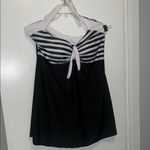 NEW Chic colorblock Striped Halter one piece swim dress with built in bottoms 2X Black Size 18 Photo 1